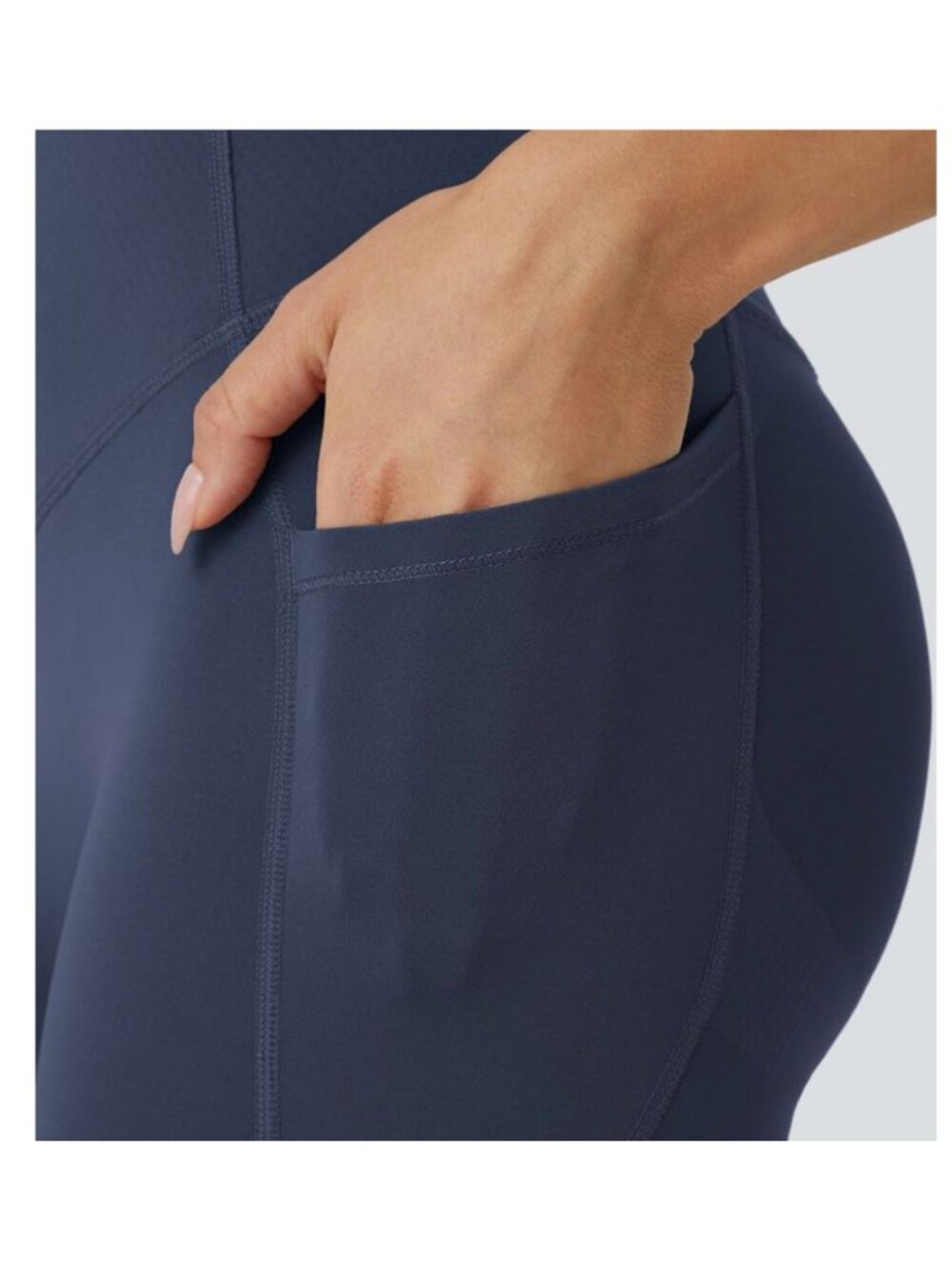 Halara sz M Everyday Workout High-Waisted Navy Leggings With Side Pockets - Wome - Picture 2 of 9